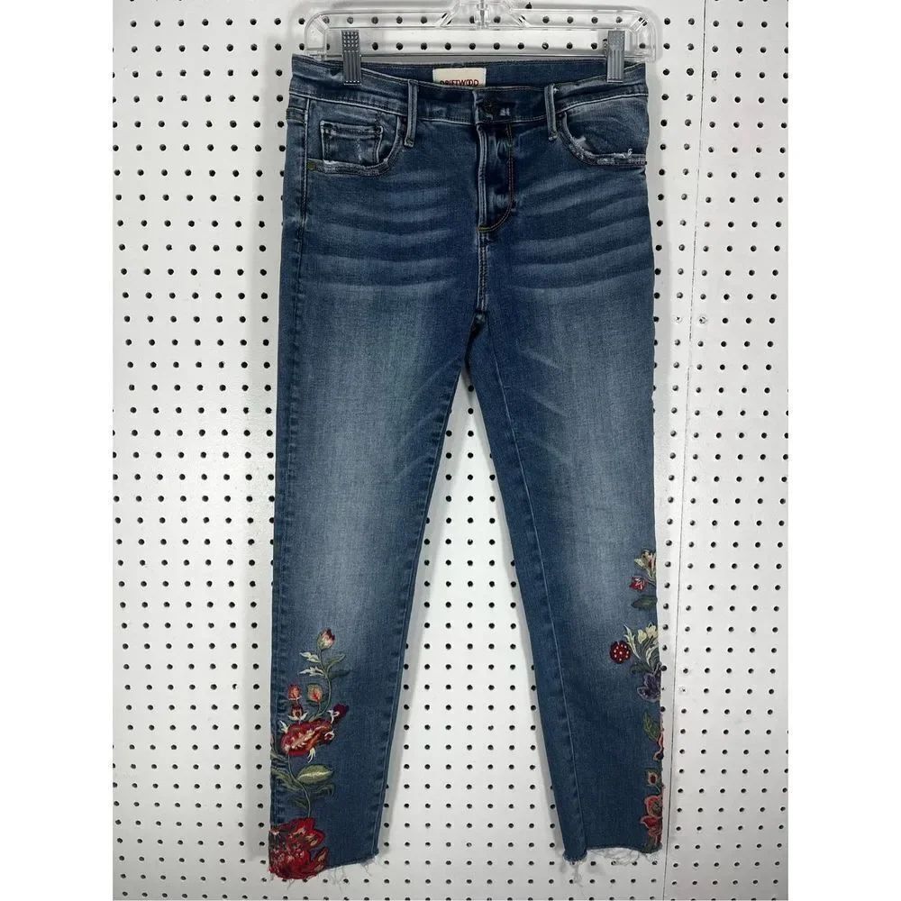 Driftwood floral embroidered jeans